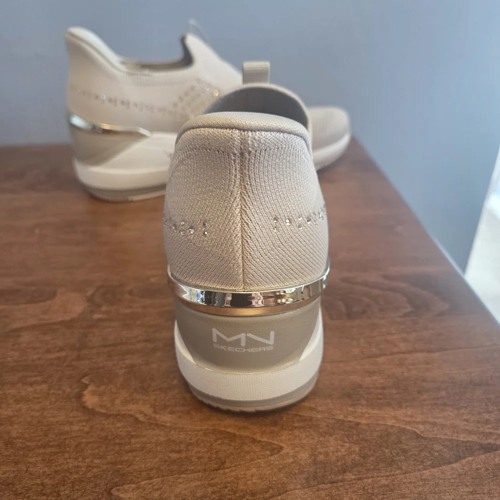Skechers Beige Slip-On Sneakers